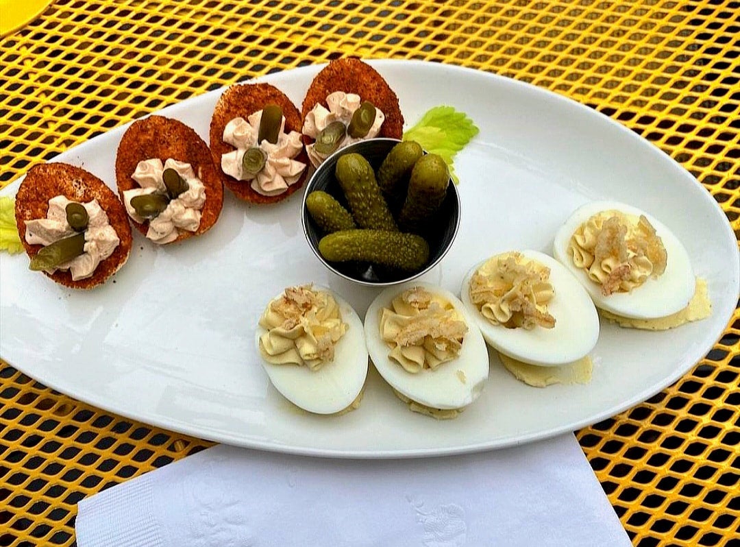 Dueling Deviled Eggs Sugar Mama Cafe